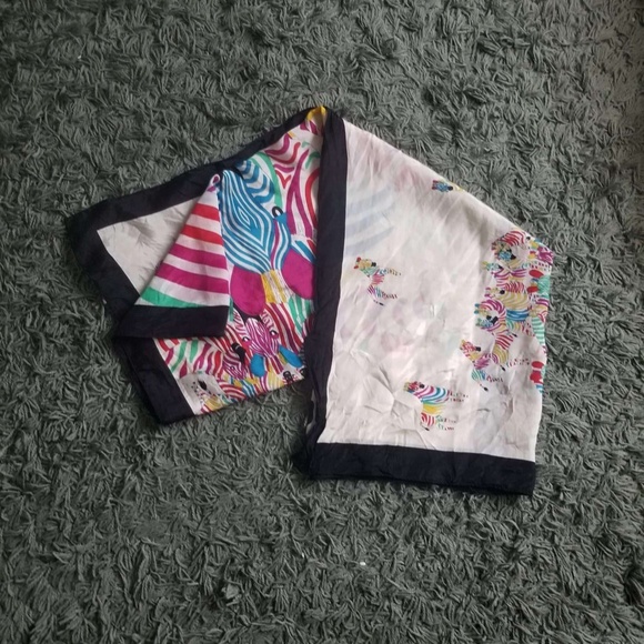 391. rainbow zebra dream silk scarf - Picture 3 of 6